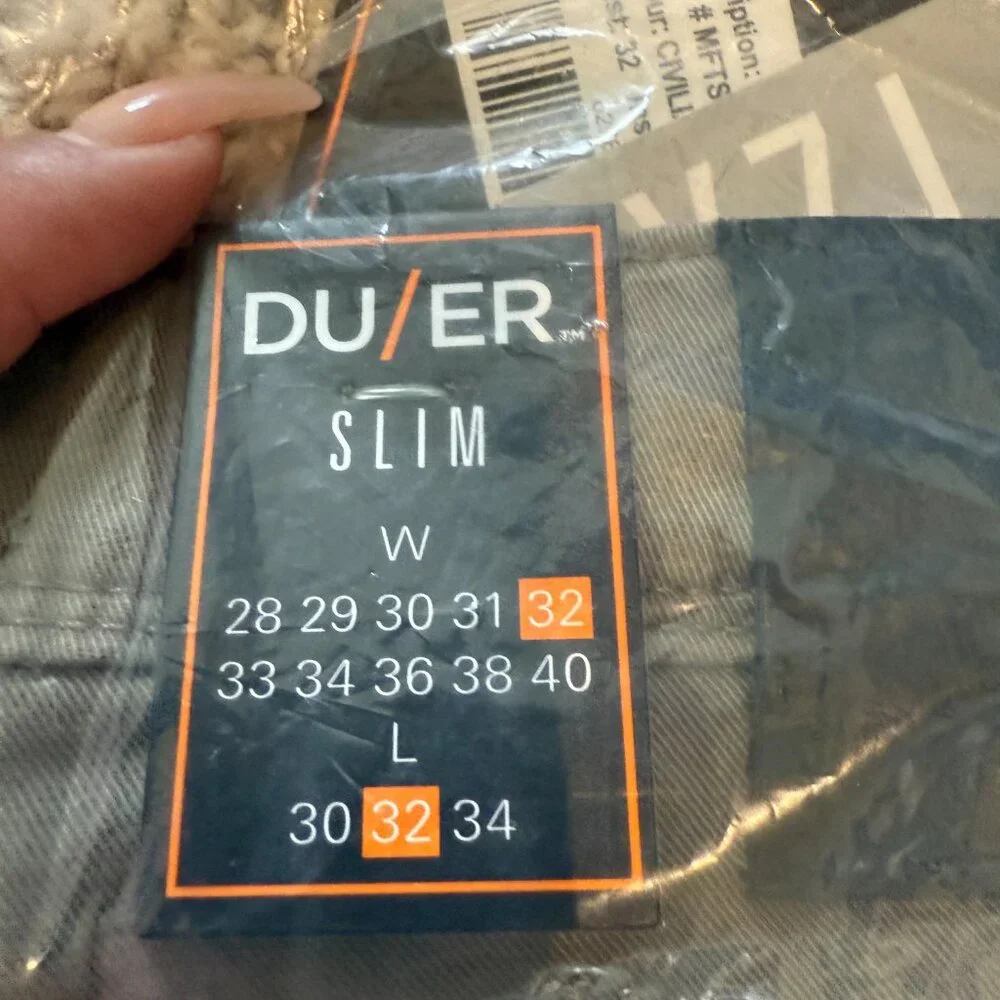 ** HARD TO FIND** NWT Duer T2X- Live Lite Slim 32X32